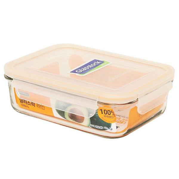  글라스락 라인 밀폐용기 1000ml 직사각 홈베이킹 반찬