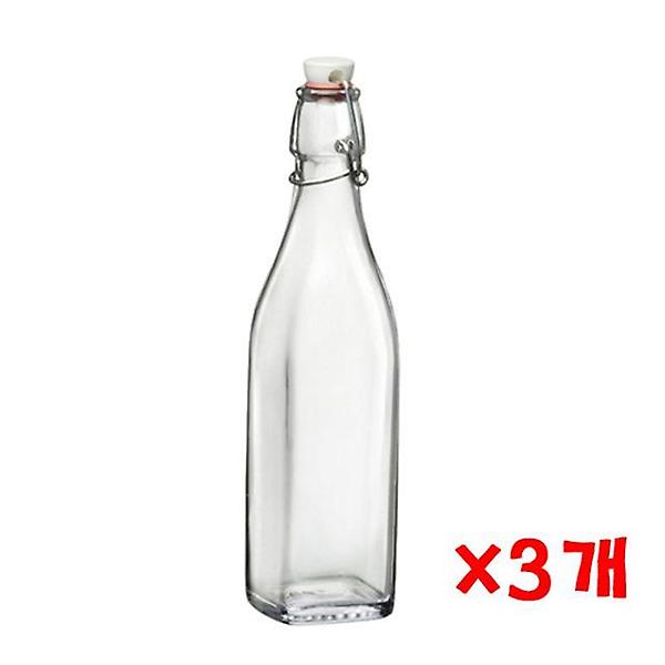  투명스윙병 500ml X 3개 유리물병 투명통 물통 음료수