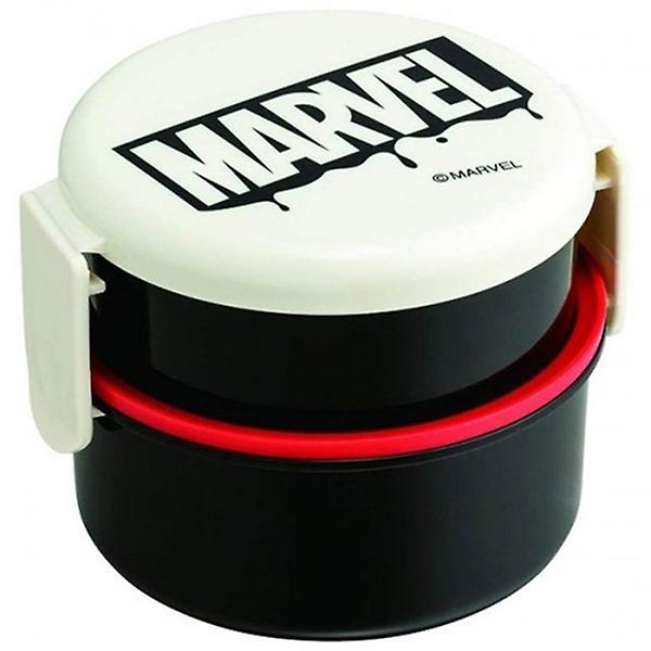  GR-LA 마블 로고 원형 2단 도시락(포크포함)