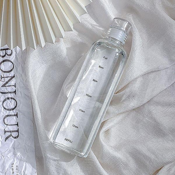  내열 유리 시간 눈금 보틀 물병 2P 세트 500ml