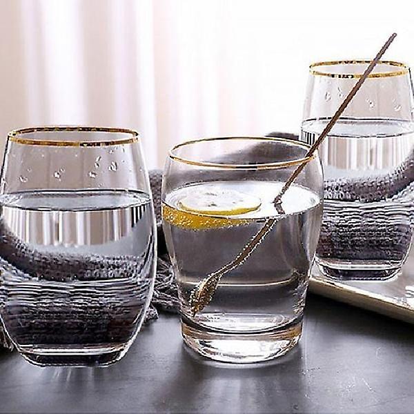  홈카페 내열유리컵 투명 골드링 글라스 골드라인 카페