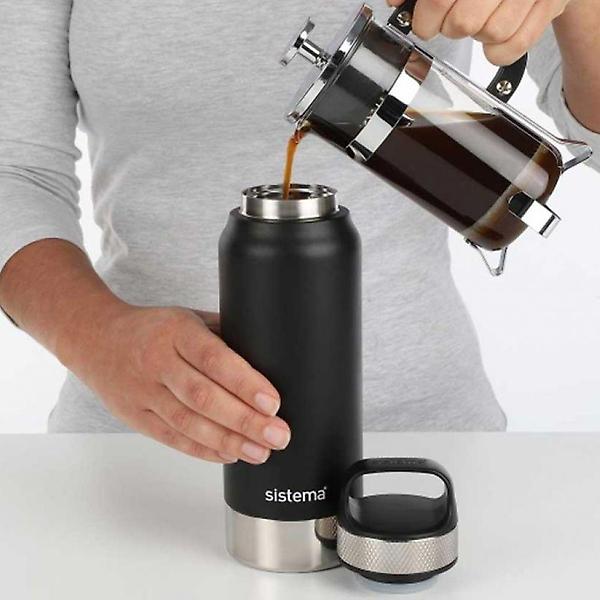  스텐 이중 보냉 물병 650ml (블랙) 보온병 텀블러