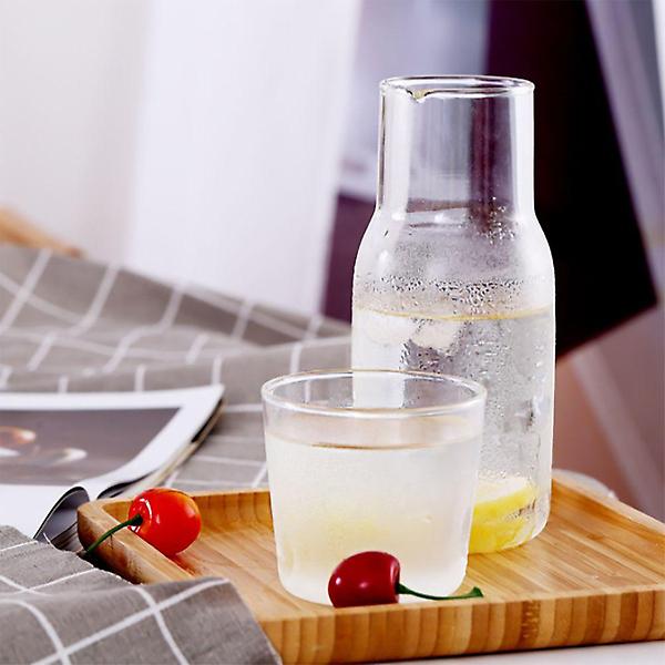  편리한 뚜껑컵 내열 유리 물병 카페 음료 보틀 550ml