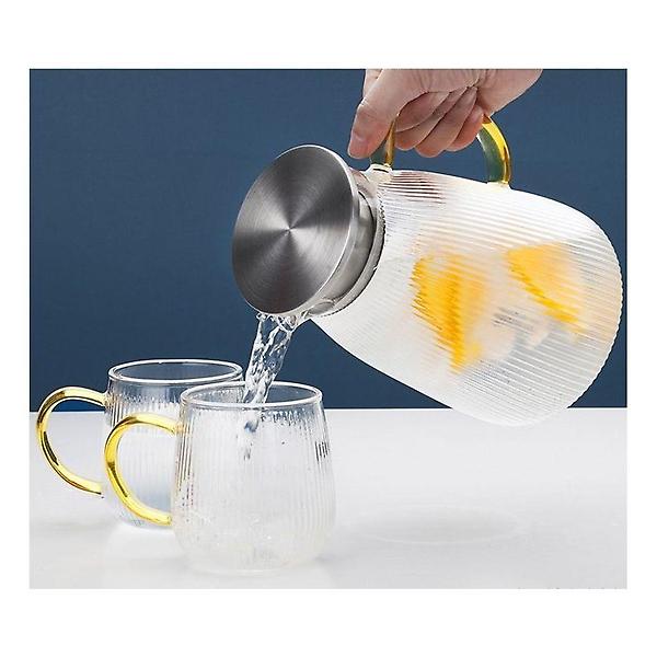  예쁜튼튼 내열 유리 물병 저그 카페 쥬스 보틀 1.5L