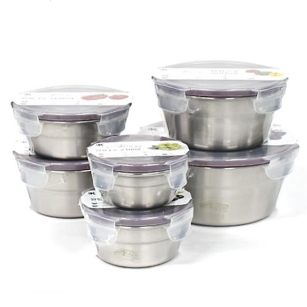  신선 유지 업소 가정용 스텐 반찬통 (원형) 5호 800ml