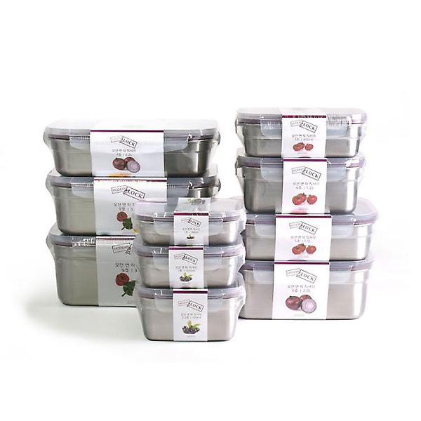  스텐 304 냉장고 정리 밀폐통 반찬통 3.8L 10호 사각