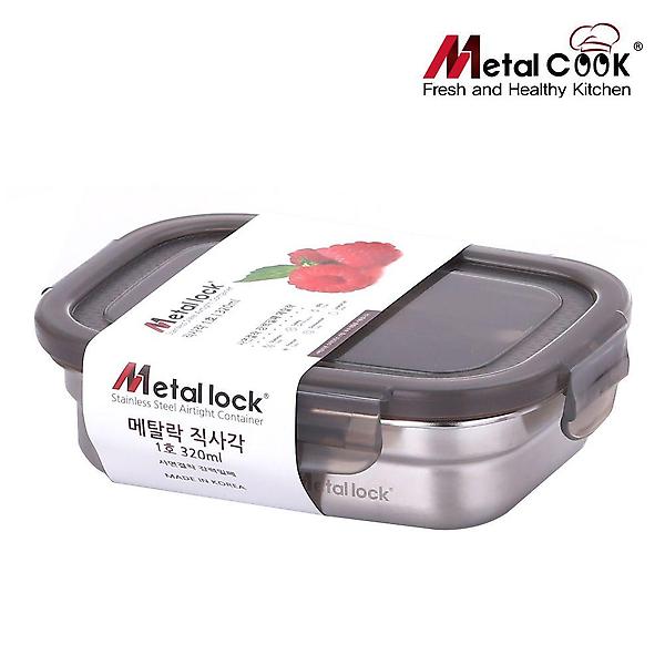  메탈락 직사각1호/냉장고정리용기 반찬통 스텐도시락
