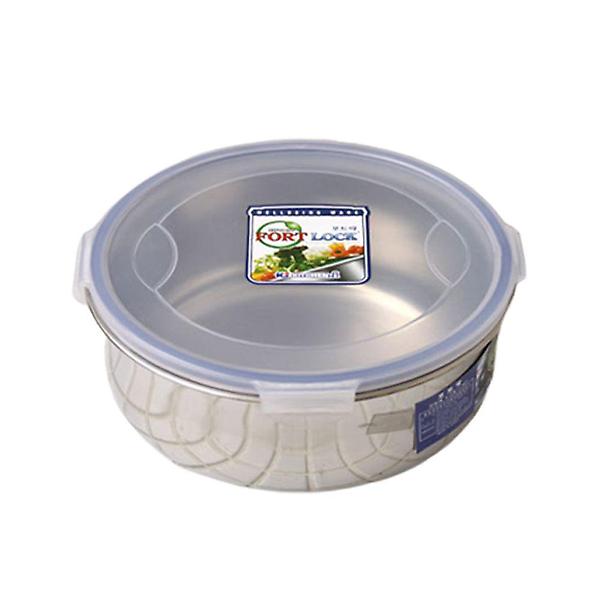  포트락 스텐 원형 밀폐용기 620ml 1P 반찬통 스텐통