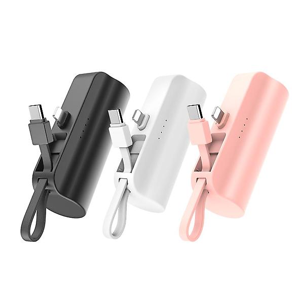  스마텍 5000mAh 2포트 일체형 미니 보조배터리(8핀/C타입) STPB-DB5