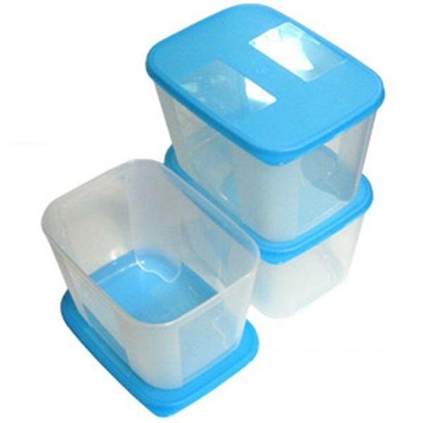  타파웨어 펭귄 3개입 블루 1200mL 반찬통 냉장고정리