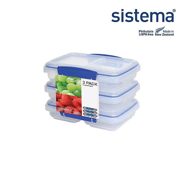  (시스테마) 클립잇 블루 두칸용기 소 350ml 3팩 세트