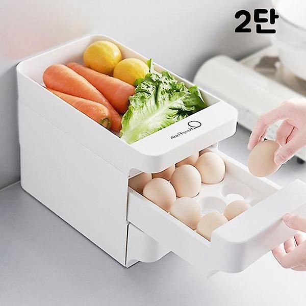  SR 달걀보관함 냉장고정리함 화이트 2단