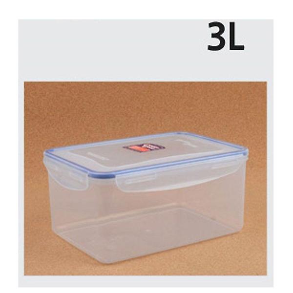  사각 투명 밀폐용기 중형 3L 플라스틱 밀폐통 밀폐함