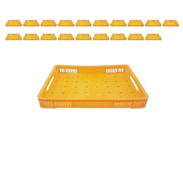  바닥면에 구멍이 있는 포장 두보용 노랑 상자 X 20개