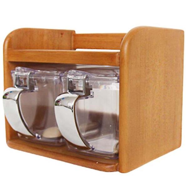  1단 2구 원목 양념통 세트 카페 파우더통 조미료 보관