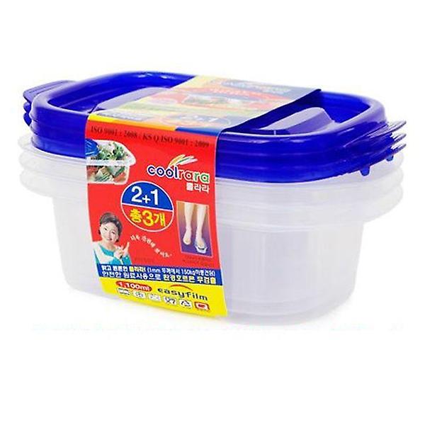  이지 쿨라라 밀폐용기 직사각 7호 1100ml 3P 반찬통