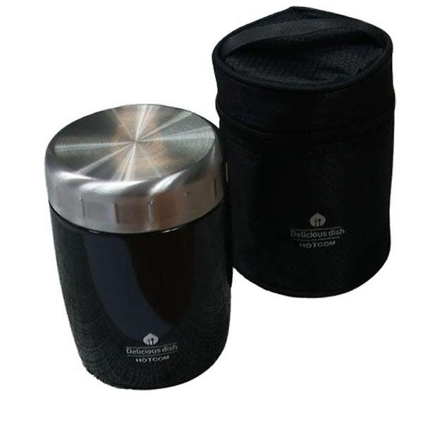  핫콤 보온 죽통 도시락통 밥통 국통 블랙 520ml