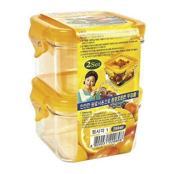  쿨멕시3 정사각 260ml 반찬통 밀폐용기 보관용기 2P