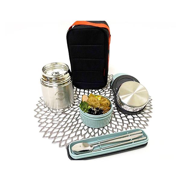  아폴로 스텐 보온 죽통 1300ml 실버 국내산