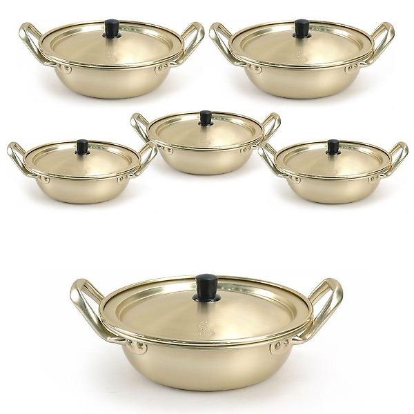  노란 옛날 양수냄비 찌개냄비 라면냄비 16x5cm 1호