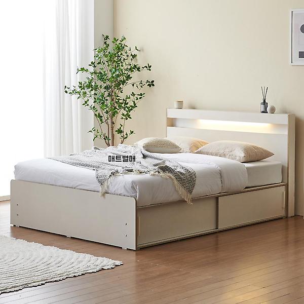  아이앤 프레아 LED헤드 슬라이딩 수납 침대프레임 Q B형