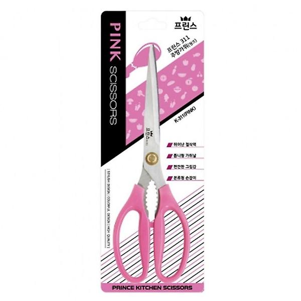  평화 프린스 톱니 주방가위 양손형 핑크 1P 식가위