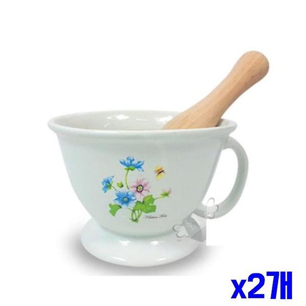  이유식 깨갈이 손잡이 절구 대 x2개 다지기통 절구통