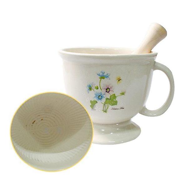  손잡이 도자기 절구 - 중 마늘빻기 깨절구 으깨기