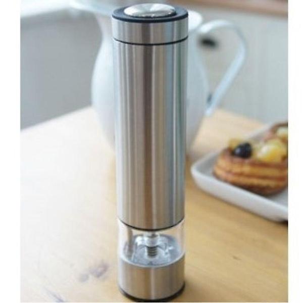  주방용품 자동 후추 세라믹 칼날 LED 그라인더 일자형