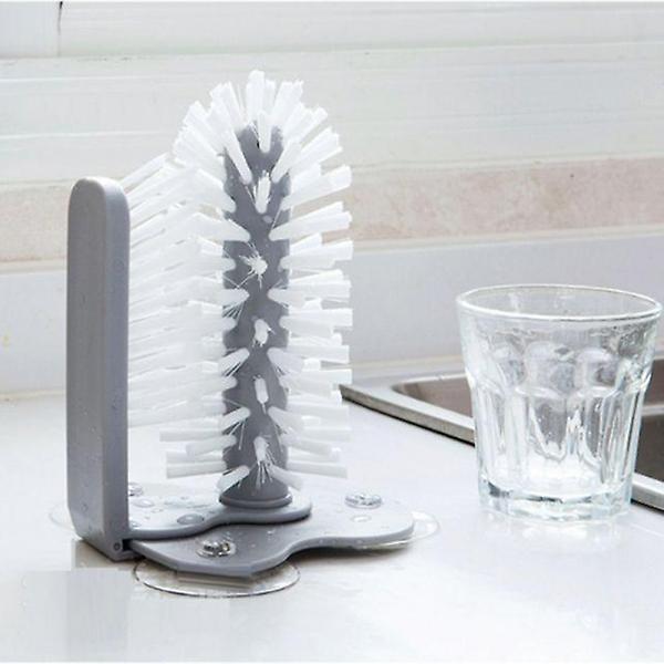  컵의 양면을 동시에 닦아주는 흡착식 컵세척 브러쉬