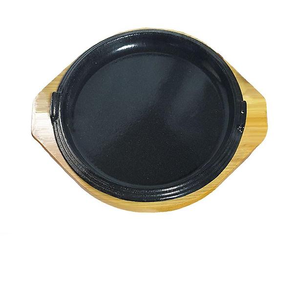  나무밑판 주물 원형 스테이크판 4호