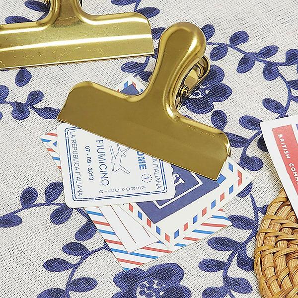  사무용 집게 대형 메탈 빈티지 철제 다용도 집게 골드