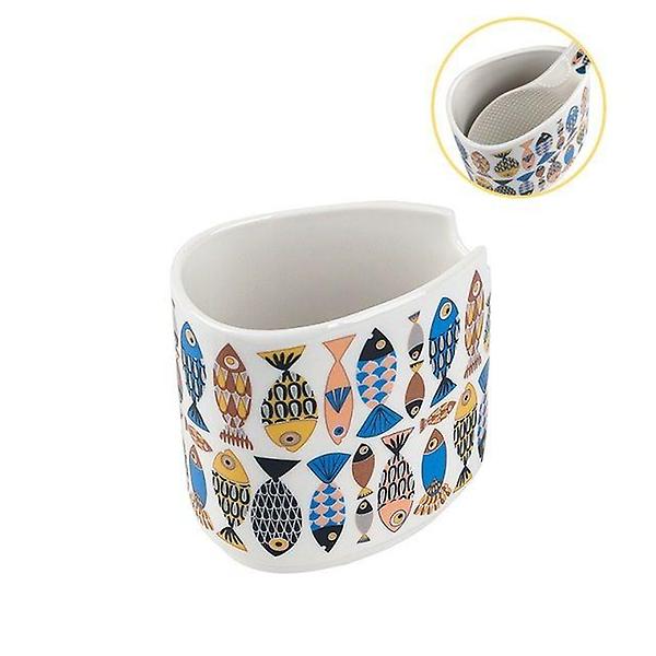  도자제 밥주걱 거치대 약10.5x10.5cm 물고기