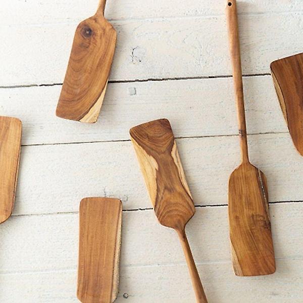  티크나무 긴 직사각 스페츌러 1p 볶음기