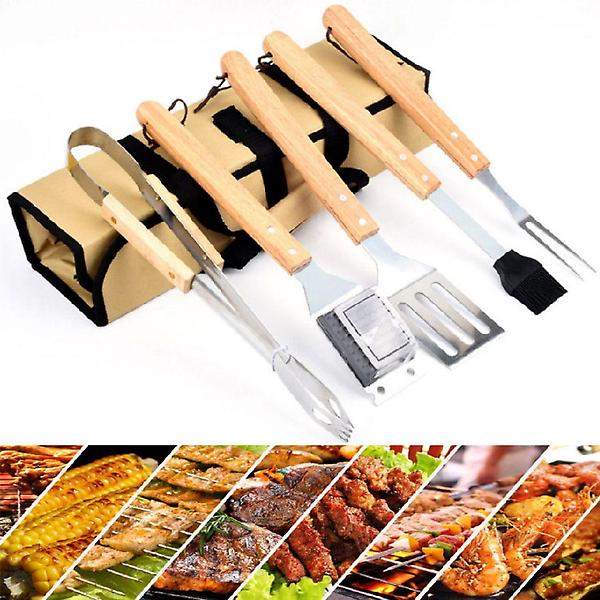  바베큐 감성 우드스텐 조리도구세트 6P 가방포함 BBQ