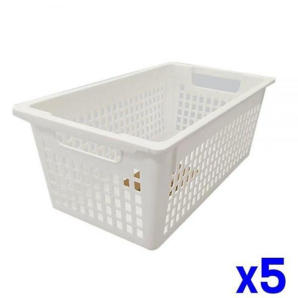  화이트 다용도 바스켓 4호 x5개 수납바스켓