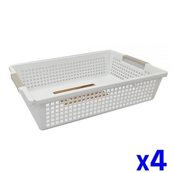  화이트 다용도 바스켓 5호 x4개 수납정리함