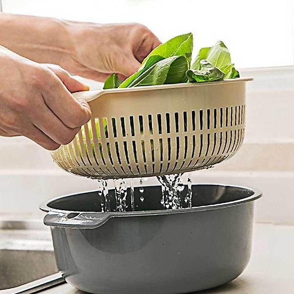  대형 세척 바구니 네이비 야채 채반 세척바구니