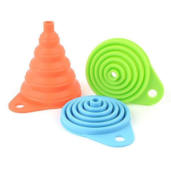  다용도 접이식 실리콘 깔대기 깔때기 X3개 (중형)