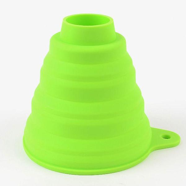  실리콘 접이식 깔대기 대형 그린 주방 깔때기