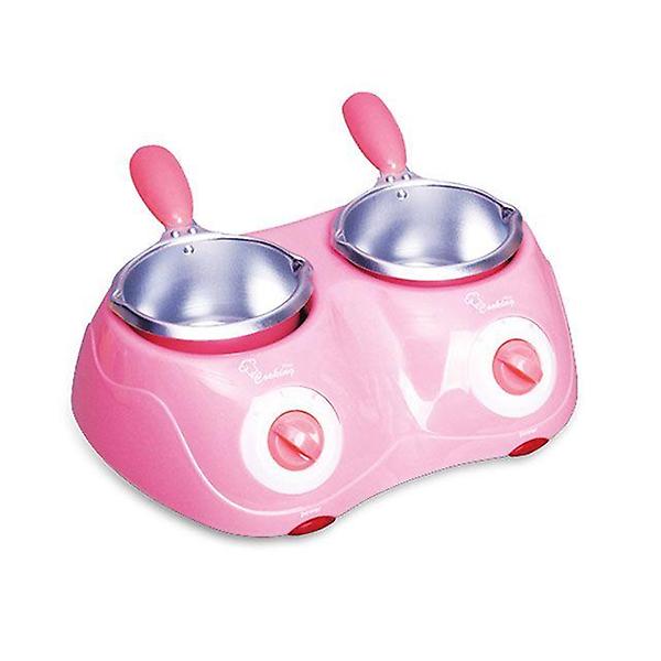  가정용 초콜렛 치즈퐁듀기계 초콜릿 중탕기 2구 핑크