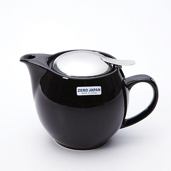  제로재팬 도자기 라운드 티포트 450ml 블랙 차포트