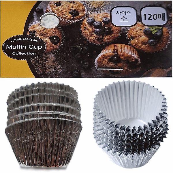  홈베이킹 실버머핀컵 소 120매 베이킹컵 빵컵