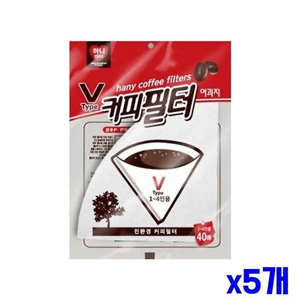  고급펄프 커피필터 여과지 40매 x5개 커피여과지