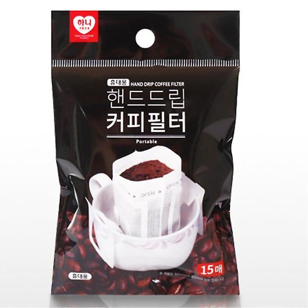 휴대용 핸드드립 여과지 필터 15매입 드립퍼 거름종이