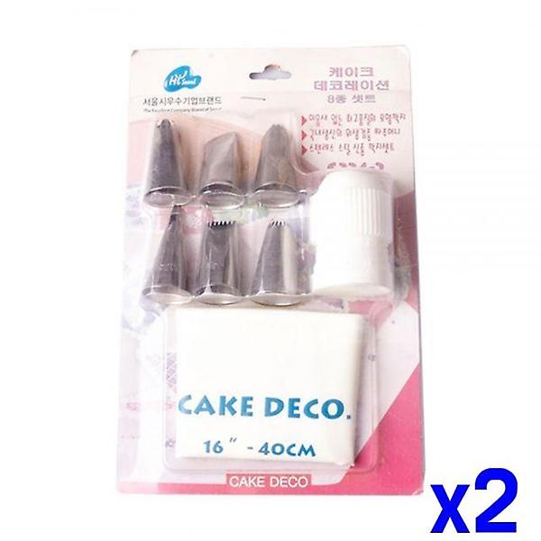  케이크 데코 8종 세트 대 x2개 생크림주머니 짤주머니