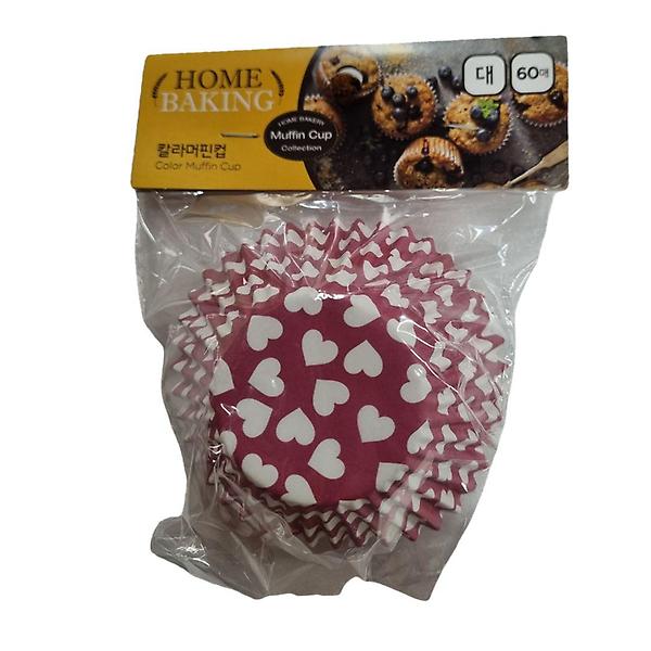  칼라머핀컵 60매 대 초콜렛 베이킹 도시락 식품지