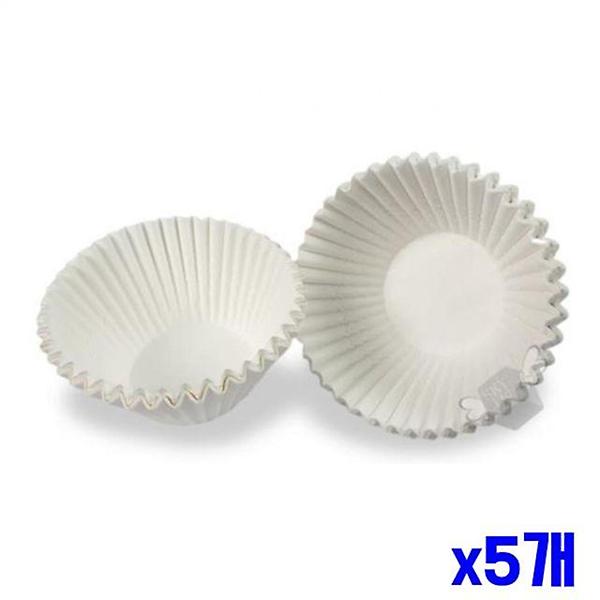  화이트 종이 머핀컵 중 100매 x5개묶음 베이킹용품