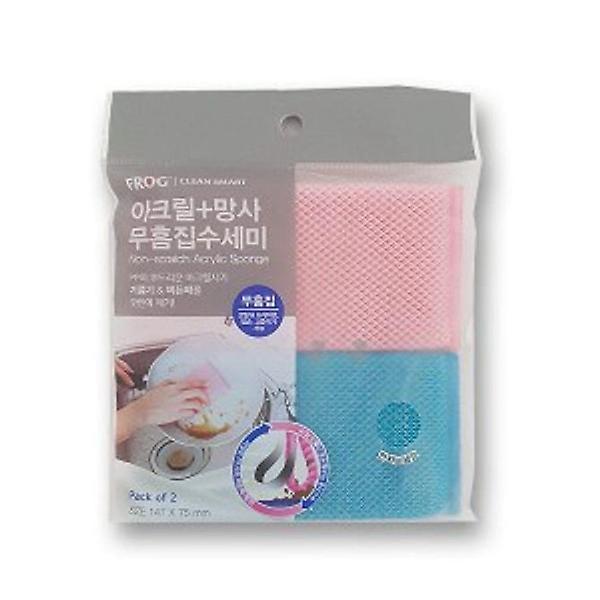  아크릴 수세미 2P 싱크대 청소 기름때 찌든때 설거지
