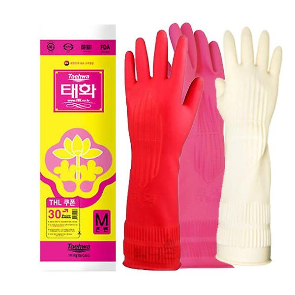  태화 고무장갑 선밴(M) 3컬러 100개 1BOX